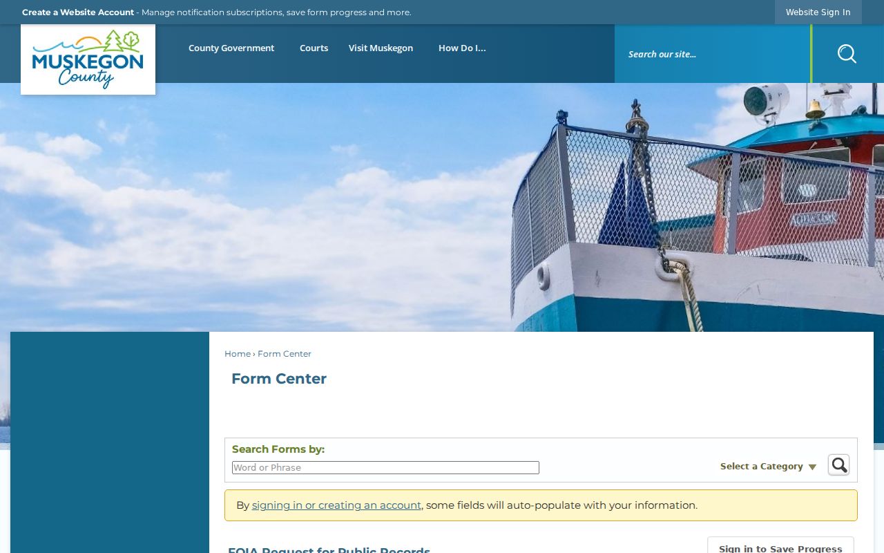 Muskegon residents directory county FOIA request form