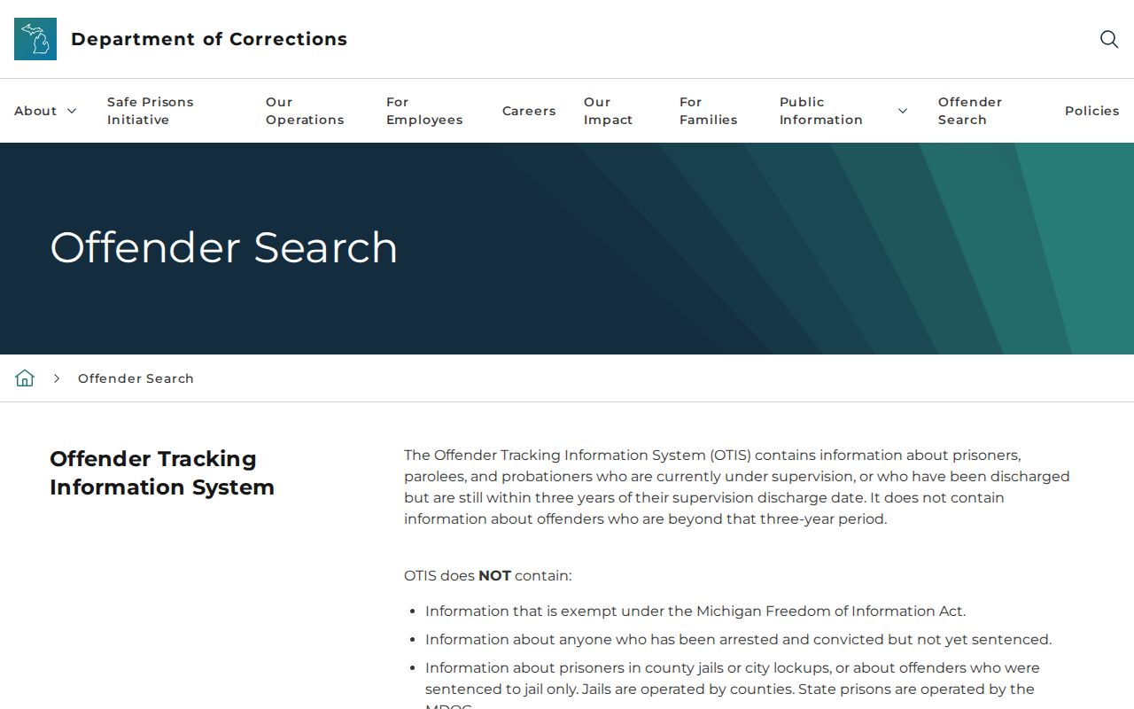 Muskegon residents directory Michigan OTIS state custody search