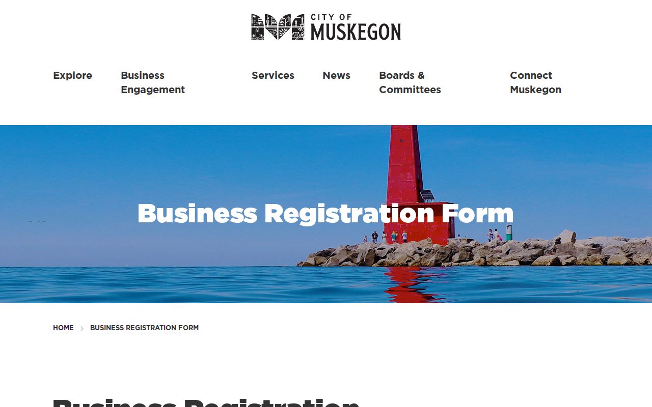 Muskegon street directory business registration address form
