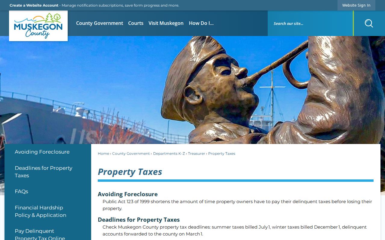 Muskegon street directory county property tax access route