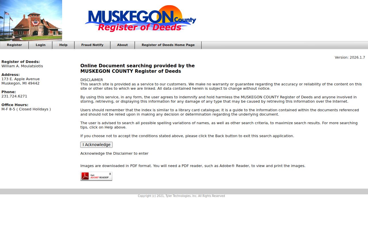 Muskegon street directory recorder index public search and image access